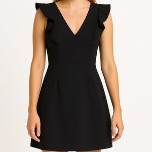 French Connection Whisper Ruffled V-Neck Mini Dress size 2 / XXS